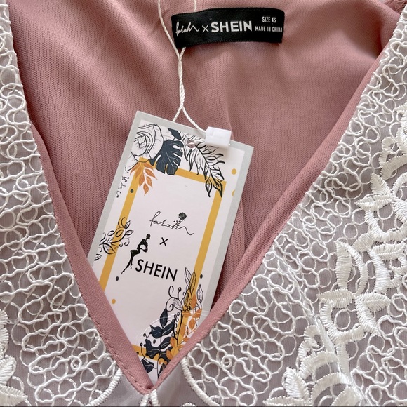 Shimmer Pink Midi Long Sleeves Dress - Picture 9 of 11